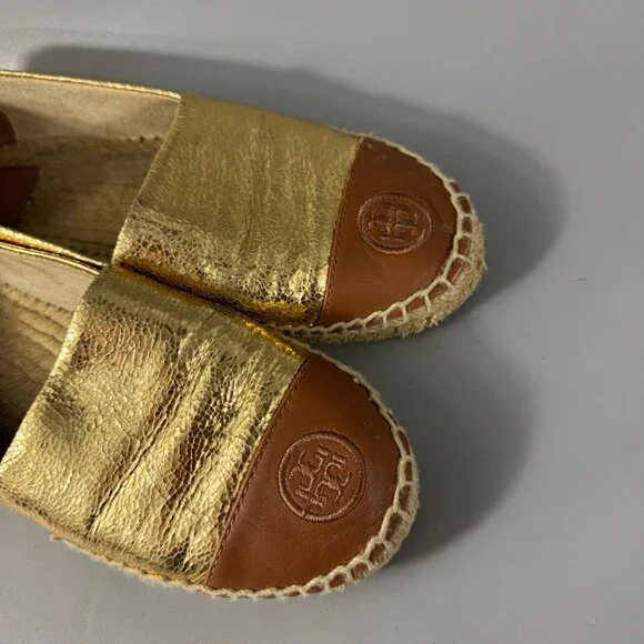Tory Burch Colorblock Logo Leather Espadrille Flat, Size 8 1/2 - Picture 10 of 14